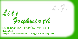 lili fruhwirth business card